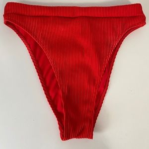 High Waisted Red Hollister Bikini Bottom